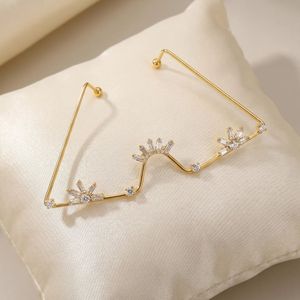 Fashion AD Rimless Chainless Lensless Glasses <b>Eyewear</b> Statement Party Accessory for Women & Girls F001 - Product Image 3