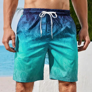 Traje de Baño para Hombre con Forro de Malla, Bolsillos Laterales, Shorts de Playa Sólidos de Secado Rápido, Ligeros, con Cordón Ajustable, Traje de Baño de Verano - Product Image 2