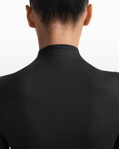 Women's <b>Black</b> <b>Turtleneck</b> Long Sleeve Zipper Knitted Spandex Polyester Minimalist Solid Color Breathable Slim Fit Summer - Product Image 5
