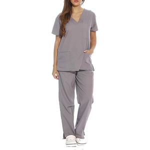 Cheap High Quality Dental Hospital OEM Logo <b>Doctor</b> Nurse Scrubs Comfortable Women Men Medical Knitted 100% Cotton Scrubs <b>Sets</b> - Product Image 3