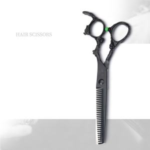 Ciseaux de barbier noirs personnalisés avec logo ANAAIF ENTERPRISES, ciseaux professionnels de coiffure en acier inoxydable bleu royal, vente en gros - Product Image 1