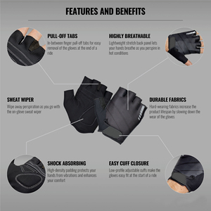 <b>Half</b> Finger Cycling Gloves Durable Cycling Sports Gloves Anti <b>Slip</b> Palm Grip Outdoor Design OEM Wholesale Supply - Product Image 3