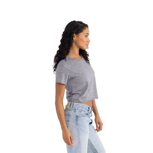 Crop top pour femme, vêtements vierges en gros, T-shirt court personnalisé pour impression à la demande, logo personnalisé - Product Image 3