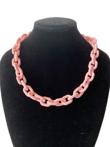 Joyería para mujer, accesorios de moda, collar de cadena gruesa de resina turquesa para fiesta y conjunto de aretes de acrílico con eslabones grandes - Product Image 3