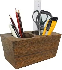 Most Selling Wooden Polygon Pen Holder Minimalist Office Organizer Storage Stand for <b>Desk</b> Use Pen And Pencil Holder Box - Product Image 4