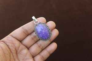 Colgante de Charoita en Plata de Ley 925, Joyería Hecha a Mano, Collar Boho Único, Regalo para Ella, Collar de Cristal Espiritual - Product Image 4