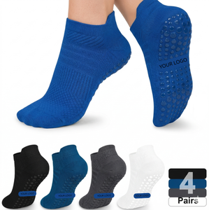 Custom Logo Crew Socks Sport Cotton Breathable Anti <b>Slip</b> Grip Socks OEM ODM Factory Wholesale - Product Image 1
