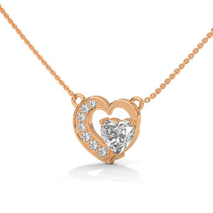 สร้อยคอจี้เพชรโรสโกลด์สุดหรู ประดับเพชรเม็ดใหญ่จากแล็บโกรว์ เครื่องประดับชั้นดีสำหรับผู้หญิง สไตล์หรูหราสำหรับใช้ในชีวิตประจำวัน - Product Image 2