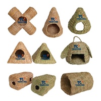 Vente en gros : Maison pour animaux en herbe de Cogong tressée, certifiée SMETA, écologique, de la marque Thanh Cong Craft, jouet à mâcher pour petits animaux (lapins)