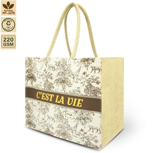 Sac de plage en toile de coton laminée 220 GSM, sac de voyage de plage 40x33x20 cm, logo personnalisé, vente en gros, OEM, marque privée, modèle SNCH236 - Product Image 1