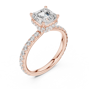 Anillo solitario de diamante cultivado en laboratorio con corte Asscher certificado por GRA para mujer, hecho de oro macizo de 14K, joyería fina a un precio razonable. - Product Image 3