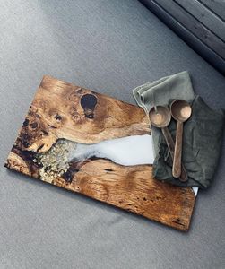 Planche à découper en bois époxy multi-usages pour la cuisine quotidienne, planche de cuisine en bois et résine faite à la main pour les chefs - Product Image 2