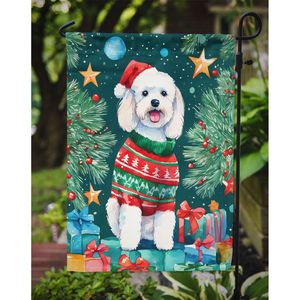 Bandera de jardín de Navidad Multicolor Bichon Frise, Bandera de buzón decorativa para Patio, arte, patio, camas de flores, tamaño de Banner - Product Image 3