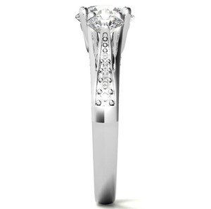 Bague de Luxe Trio en Moissanite, Argent Sterling 925 Plaqué Rhodium, Trois Pierres, Cadeau de Fiançailles, Mariage, Promesse, Anniversaire, Mariée - Product Image 4