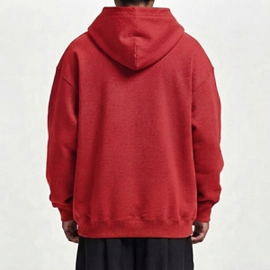 Sweat à capuche personnalisé pour homme, coupe oversize, uni, en molleton, avec épaules tombantes et poche, style streetwear - Product Image 2