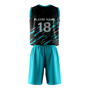 Custom Sublimated <b>Volleyball</b> Jersey <b>Set</b> Black Teal Team Name Print Moisture Wicking Unisex Adult Apparel - Product Image 2