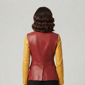 Wholesale Women PU <b>Leather</b> <b>Blazer</b> Oversized Vintage Streetwear Coat Women <b>Leather</b> <b>Blazer</b> High Quality Genuine <b>Leather</b> Coat - Product Image 2