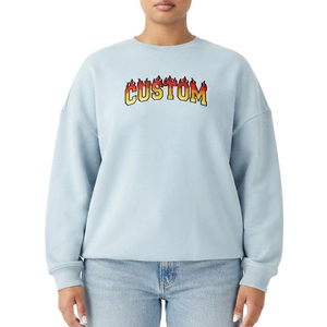 Sudadera de cuello redondo azul claro de diseño personalizado a la moda, venta al por mayor, fabricante de ropa unisex, sudaderas con capucha de streetwear de alta calidad - Product Image 1