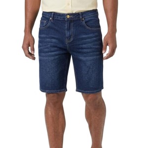 Shorts en jean pour homme 2026, coupe droite, taille mi-haute, délavé foncé, décontracté, été, en coton respirant, tissé, OEM - Product Image 3
