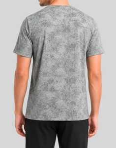 T-shirt pour homme gris uni à manches courtes, col rond, 100% coton, logo tricoté sur le devant, séchage rapide, coupe classique, vêtements décontractés - Product Image 2