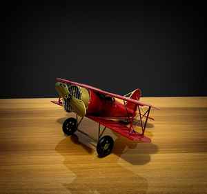 Modelo de Avión Antiguo de Hierro, Adorno Creativo para Decoración del Hogar, para Sala de Estar o Mueble de TV, Metal Pulido, Artesanía Nirmala - Product Image 1