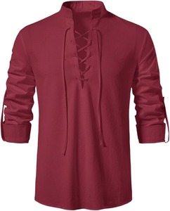 เสื้อเชิ้ตผ้าฝ้ายลินินแขนยาวสไตล์วินเทจสำหรับผู้ชาย Liu Ming 2025 ระบายอากาศได้ดี ย้อมเส้นด้ายแบบถัก สามารถปรับแต่งได้ สวมใส่สบายสำหรับฤดูใบไม้ผลิ/ฤดูใบไม้ร่วง - Product Image 4