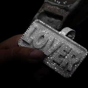 Men Charms Jewelry Iced Out Custom Hip Hop <b>Pendant</b> Lab Diamond 925 Sterling <b>Silver</b> VVS Moissanite Name Letter <b>Initial</b> <b>Pendants</b> - Product Image 3