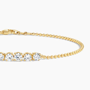 Pulsera de cadena con cuentas y diamantes engastados en bisel - Product Image 3
