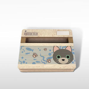 Soporte Amplificador de Teléfono de Madera con Diseño de Gato Personalizado Kami Zoo, Soporte Portátil para Celular con Difusor de Aceites Esenciales 110x90mm - Product Image 5