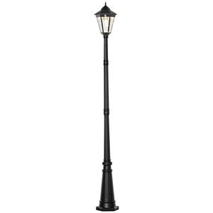 Outsunny 8 'in alluminio nero lampione solare luce impermeabile movimento attivato sensore PIR automatico per esterno Vintage giardino - Product Image 1