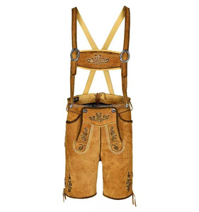 กางเกงขาสั้นผู้ชายบาวาเรีย,ปรับแต่งเองสีเทาอ่อน Oktoberfest Lederhosen บาวาเรีย - Product Image 6