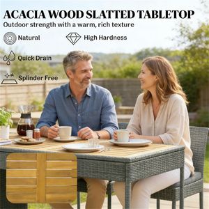 Juego de Muebles de Patio para Bar al Aire Libre de 5 Piezas en Gris, Incluye Mesas y Sillas - Product Image 4