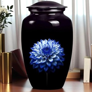 Screw Top Aluminum Urn for Human Ashes Adult Size - Threaded Lid Metal Cremation Urn - Twist Closure <b>Memorial</b> <b>Vase</b> for Funeral - Product Image 3