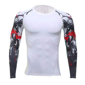 Maillots de protection anti-UV pour hommes, durables, respirants, antibactériens, à séchage rapide, manches longues, fitness, personnalisables, en polyester et élasthanne, vente en gros - Product Image 3
