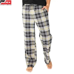 Cheap rate USA Flannel <b>Trouser</b> <b>Men</b> Plaid Pants <b>Elastic</b> Waist Soft Fabric Winter Collection Bulk Price - Product Image 1