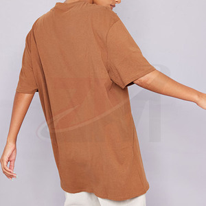 Camiseta Nueva de Cuello Redondo, Holgada, de Manga Corta, Color Sólido, 100% Algodón, Tejido Jersey Transpirable, para Todas las Temporadas - Product Image 2