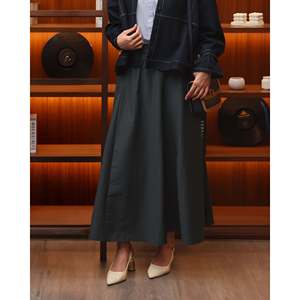 Lily Straight Satin Silk Denim Chiffon Ladies <b>Summer</b> Dress Elastic Waist <b>Long</b> Mini <b>Skirt</b> with Breathable Print Decorations XS-XL - Product Image 1