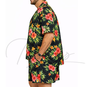 เสื้อเชิ้ตฮาวายชาย แขนสั้น พิมพ์ลายทั้งตัว สไตล์ลำลอง ใส่เที่ยวทะเล ไซส์ใหญ่พิเศษ - Product Image 4