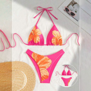 Bikinis de Color Personalizado en Oferta, Trajes de Baño Bordados, Bikini Sexy de Dos Piezas para Mujer, Conjunto de Bikini Sublimado Ecológico - Product Image 4
