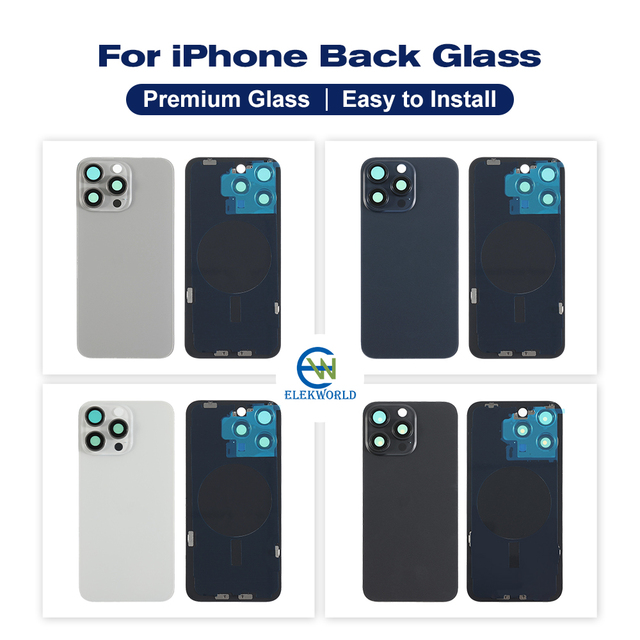Mobile Phone Back Glass for iPhone 17Pro/17Pro Max /17 16 15 Battery Back Cover Case with Camera Magnet Replacement Repair Panel