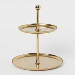 Soporte de pastel de metal dorado de lujo con pedestal decorativo para exhibir postres de boda, centro de mesa para fiestas - Product Image 1
