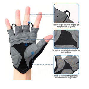 Gants de cyclisme rembourrés à demi-doigts, gants de vélo anti-chocs, antidérapants, respirants, de haute qualité avec OEM - Product Image 2