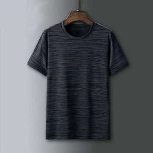 Camiseta deportiva de manga corta para hombre, personalizada, de punto sólido, cuello redondo, transpirable, de seda helada, de secado rápido, talla grande - Product Image 2