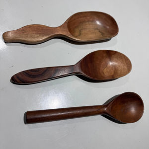 Juego de cubiertos de madera, tenedores y cucharas, cubiertos de madera reutilizables, juegos de utensilios para la cena y para regalar, cucharas de madera - Product Image 1