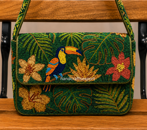 Sac à bandoulière de luxe fait main en perles de récif marin |   Sac à main tendance et portable pour femme, de créateur |   Boutique haut de gamme solide et sécurisée - Product Image 3