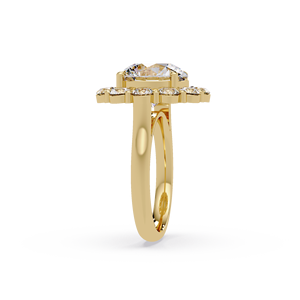 Anillo de compromiso vintage con halo floral, solitario, corte redondo, diamante cultivado en laboratorio de 5.00 quilates, certificado IGI, anillo de boda, joyería fina. - Product Image 4
