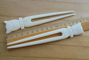 Épingle à cheveux en os sculpté pour femmes |   Outil pour chignon naturel - Product Image 5