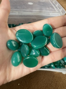 Ónix Verde Certificado GIA, Cabujón Ovalado de Fondo Plano, Piedras Sueltas Naturales para Joyería, Pulido, Venta al por Mayor con Cambio de Color - Product Image 3