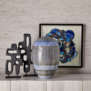 New Design Modern Abstract Black Sculpture on Stand Textured Contemporary Decorative Tabletop Art Accent - Product Image 6