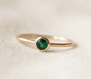 Memoria Jewels Solid Yellow 9k Gold IGI Certified Emerald Gemstone Engagement <b>Ring</b> 0.25ct Vintage Style Anniversary <b>Ring</b> - Product Image 1